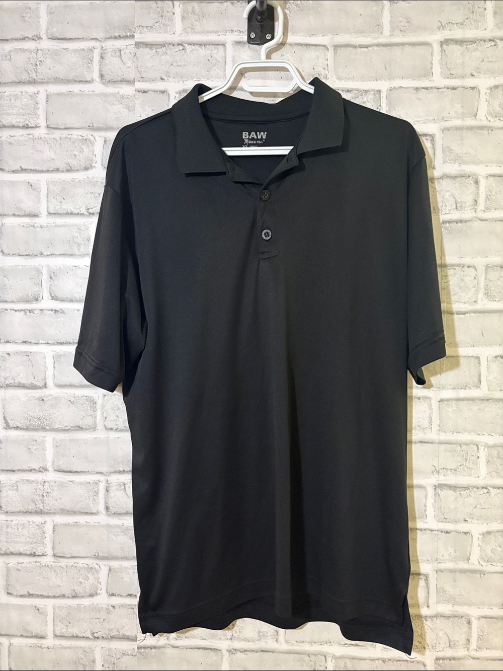 BAW extreme -tek Men's Short Sleeve Black Polo Shirt, xl